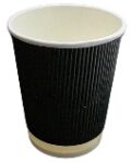12 OZ RIPPLE CUP  BLACK