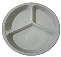10 Inch Round Plate White (25x20 Pcs), 3 Section